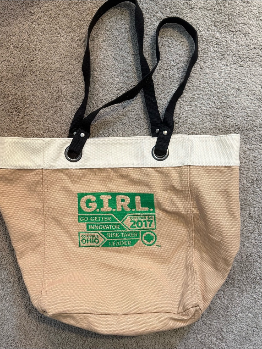 Canvas Thirty-One Girl Scout Collectible Tote Bag G.I.R.L. 2017